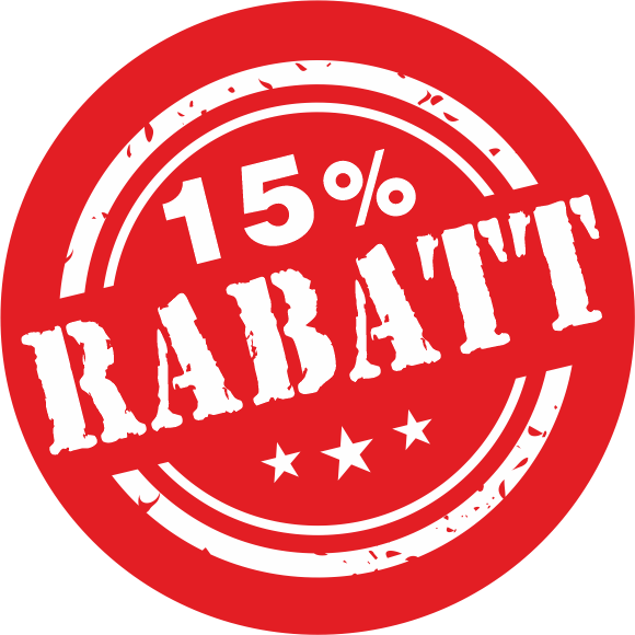 Rabbat 15% für Neukunden